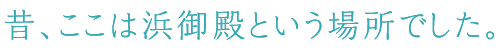 昔、ここは浜御殿という場所でした。